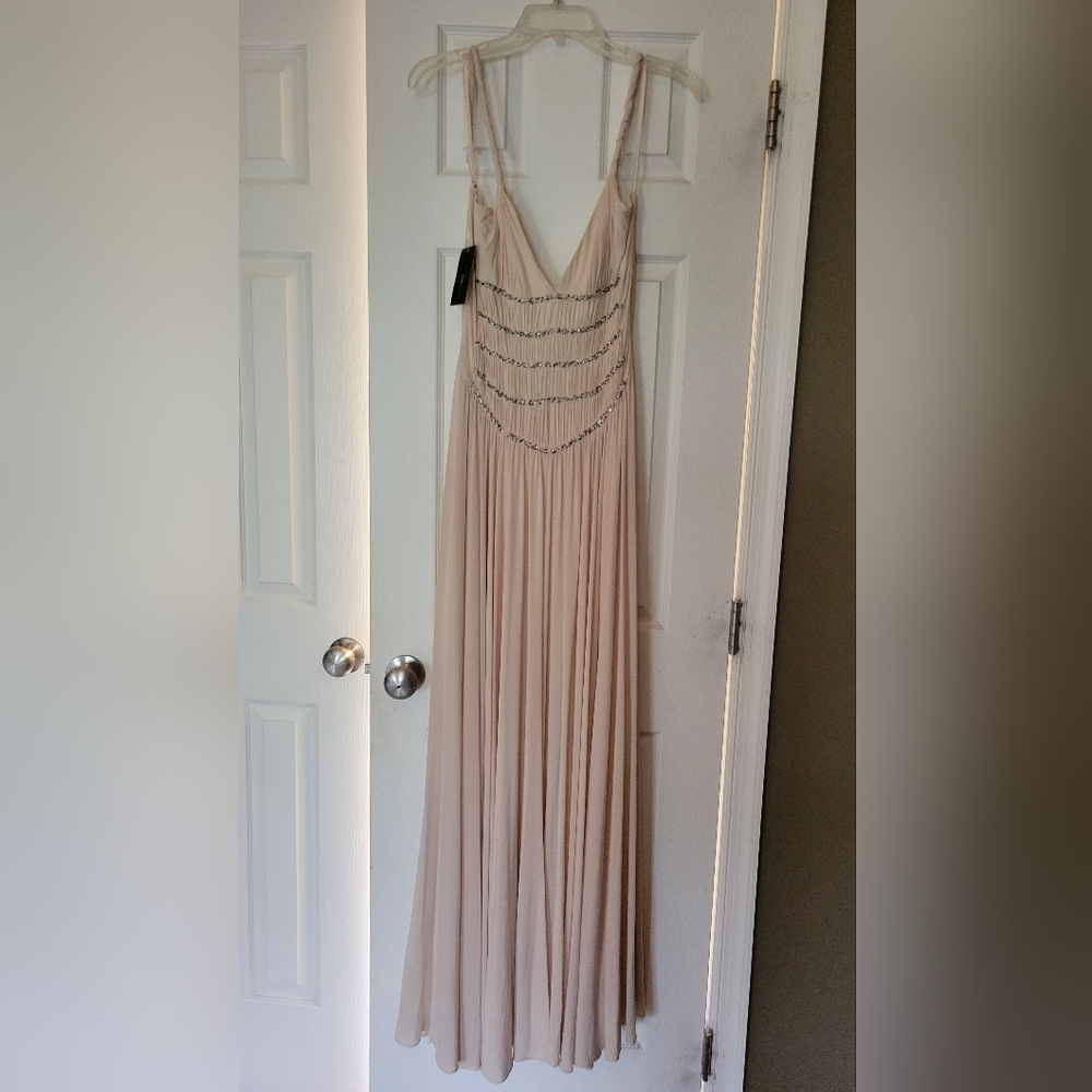 BCBG Blush Pink Dress with Beaded Accents